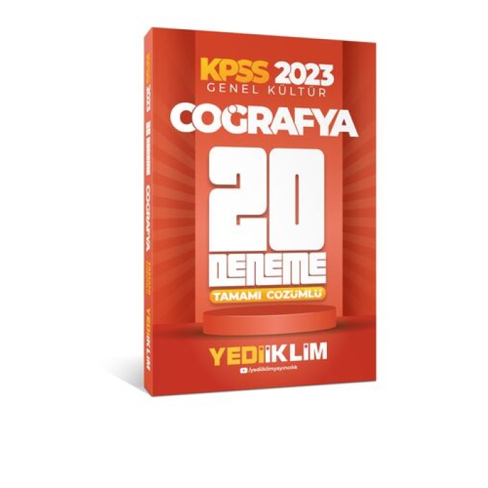 Yediiklim Yayınları 2023 KPSS Genel Kültür Coğrafya Tamamı Çözümlü 20 Deneme