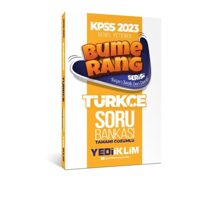 Yediiklim Yayınları 2023 KPSS Genel Yetenek Bumerang Türkçe Tamamı Çözümlü Soru Bankası