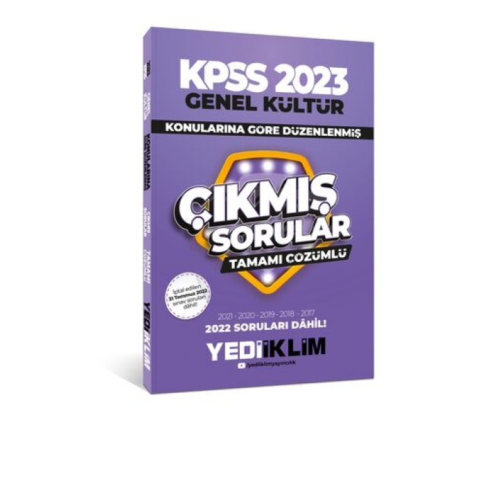 Yediiklim Yayınları 2023 KPSS Genel Kültür Konularına Göre Tamamı Çözümlü Çıkmış Sorular