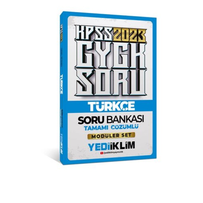 Yediiklim Yayınları 2023 KPSS Genel Yetenek Türkçe Tamamı Çözümlü Soru Bankası ( Modüler Set İçerisindeki)