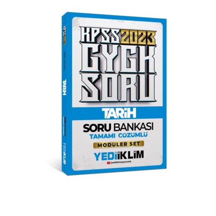 Yediiklim Yayınları 2023 KPSS Genel Kültür Tarih Tamamı Çözümlü Soru Bankası ( Modüler Set İçerisindeki)