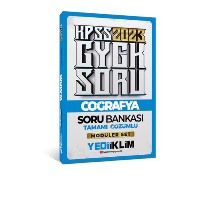 Yediiklim Yayınları 2023 KPSS Genel Kültür Coğrafya Tamamı Çözümlü Soru Bankası ( Modüler Set İçerisindeki)