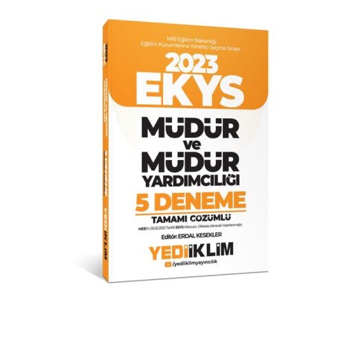 Yediiklim Yayınları 2023 MEB EKYS Müdür ve Müdür Yardımcılığı Tamamı Çözümlü 5 Deneme