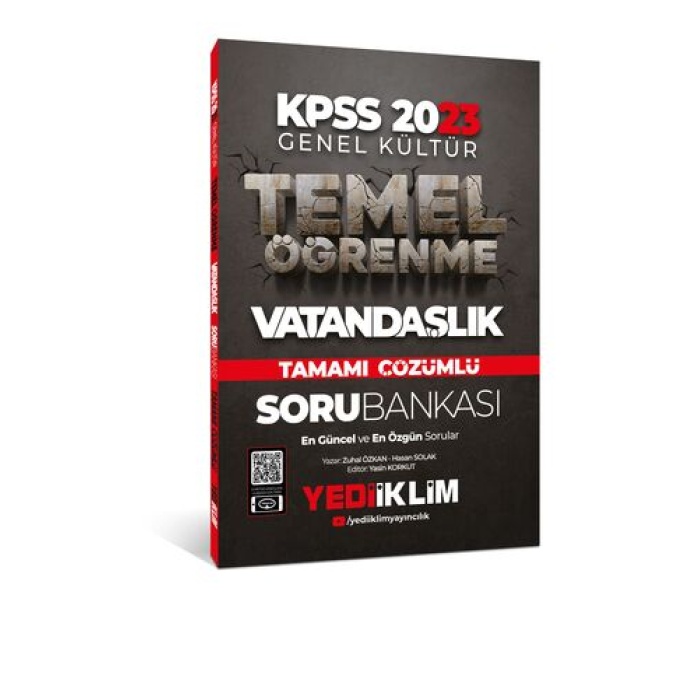 Yediiklim Yayınları 2023 KPSS Genel Kültür Temel Öğrenme Vatandaşlık Tamamı Çözümlü Soru Bankası