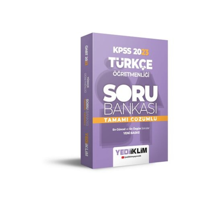 Yediiklim Yayınları 2023 ÖABT Türkçe Öğretmenliği Tamamı Çözümlü Soru Bankası