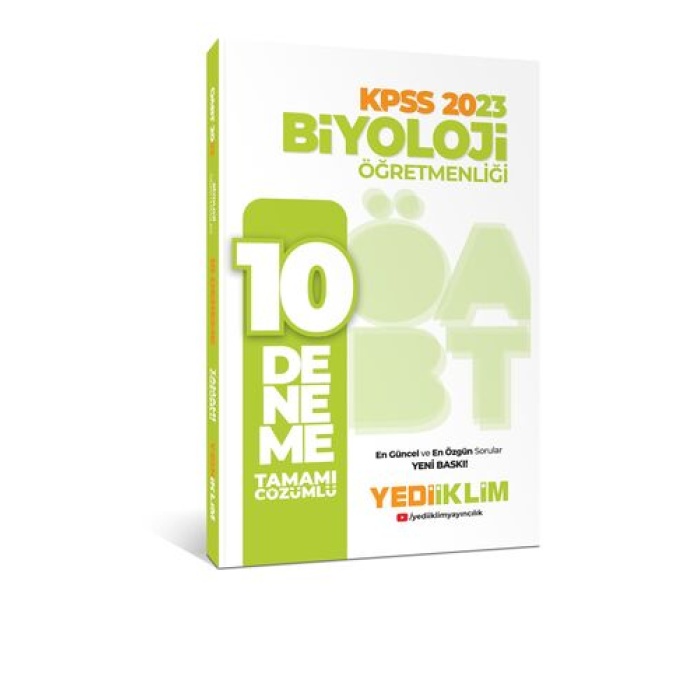 Yediiklim Yayınları 2023 ÖABT Biyoloji Öğretmenliği Tamamı Çözümlü 10 Deneme
