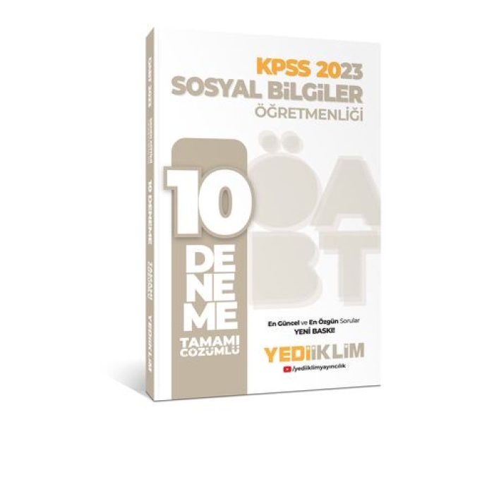 Yediiklim Yayınları 2023 ÖABT Sosyal Bilgiler Öğretmenliği Tamamı Çözümlü 10 Deneme