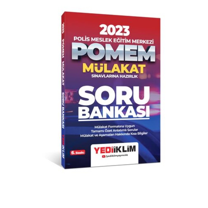 Yediiklim Yayınları 2023 POMEM Mülakat Sınavlarına Hazırlık Soru Bankası