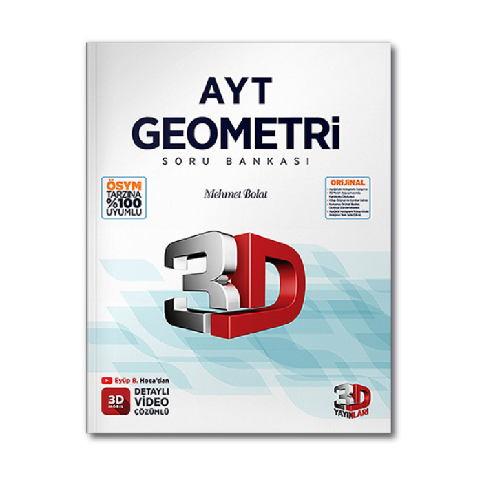 2023 AYT 3D Geometri Soru Bankası 3D Yayınları