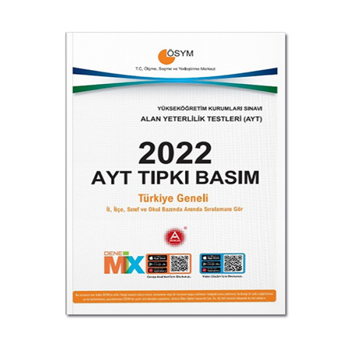 2022 AYT Tıpkı Basım Deneme Sınavı A Yayınları