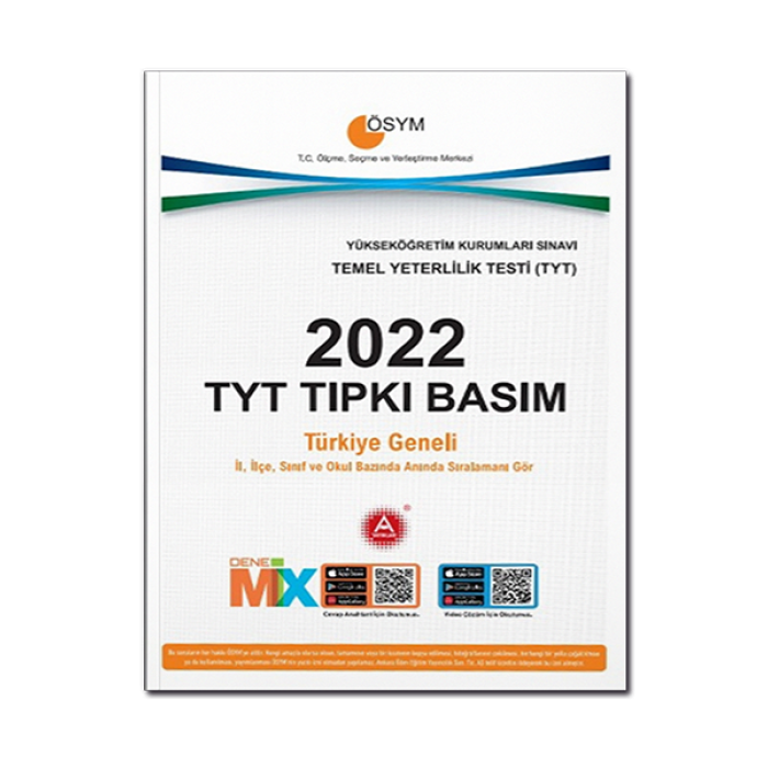 2022 TYT Tıpkı Basım Deneme Sınavı A Yayınları