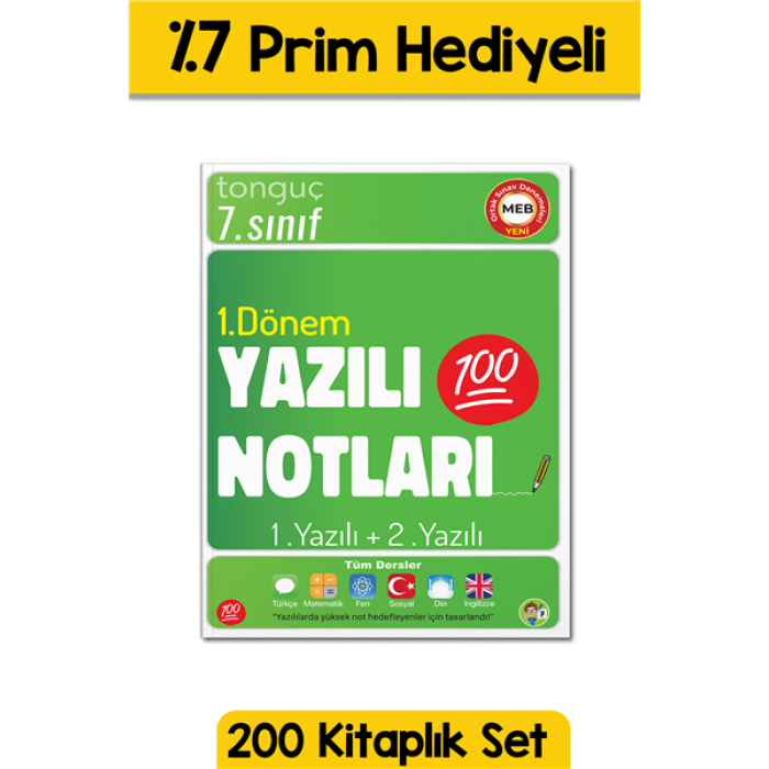 7. Sınıf Yazılı Notları 1. Dönem 1 ve 2. Yazılı - 200 Adet