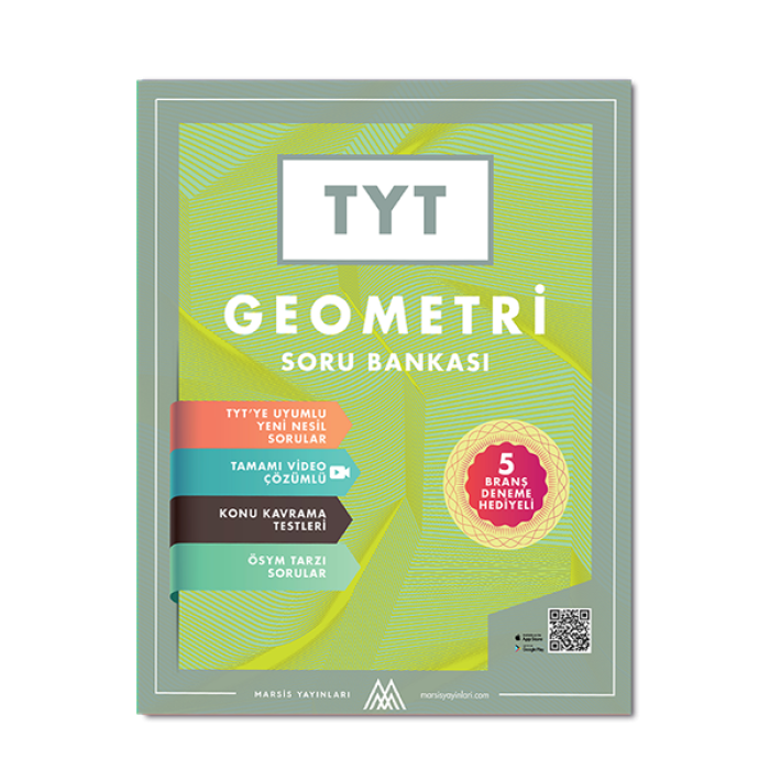 TYT Geometri Soru Bankası 5 Deneme Hediyeli-Video Çözümlü Marsis Yayınları