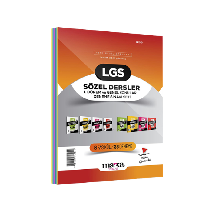2024 LGS Sözel Dersler 1. Dönem ve Genel Konular Deneme Sınavı Seti 8 Fasikül 38 Deneme Marka Yayınları