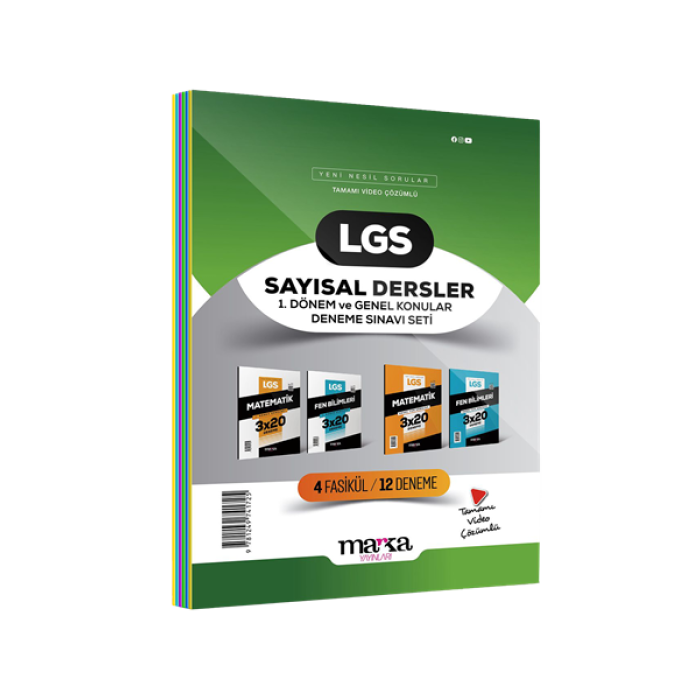 2024 LGS Sayısal Dersler 1. Dönem ve Genel Konular Deneme Sınavı Seti 4 Fasikül 12 Deneme Marka Yayınları