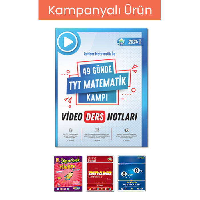 49 Günde TYT Matematik Video Ders Notları-50 lik Paket (3 Kitap Hediyeli)