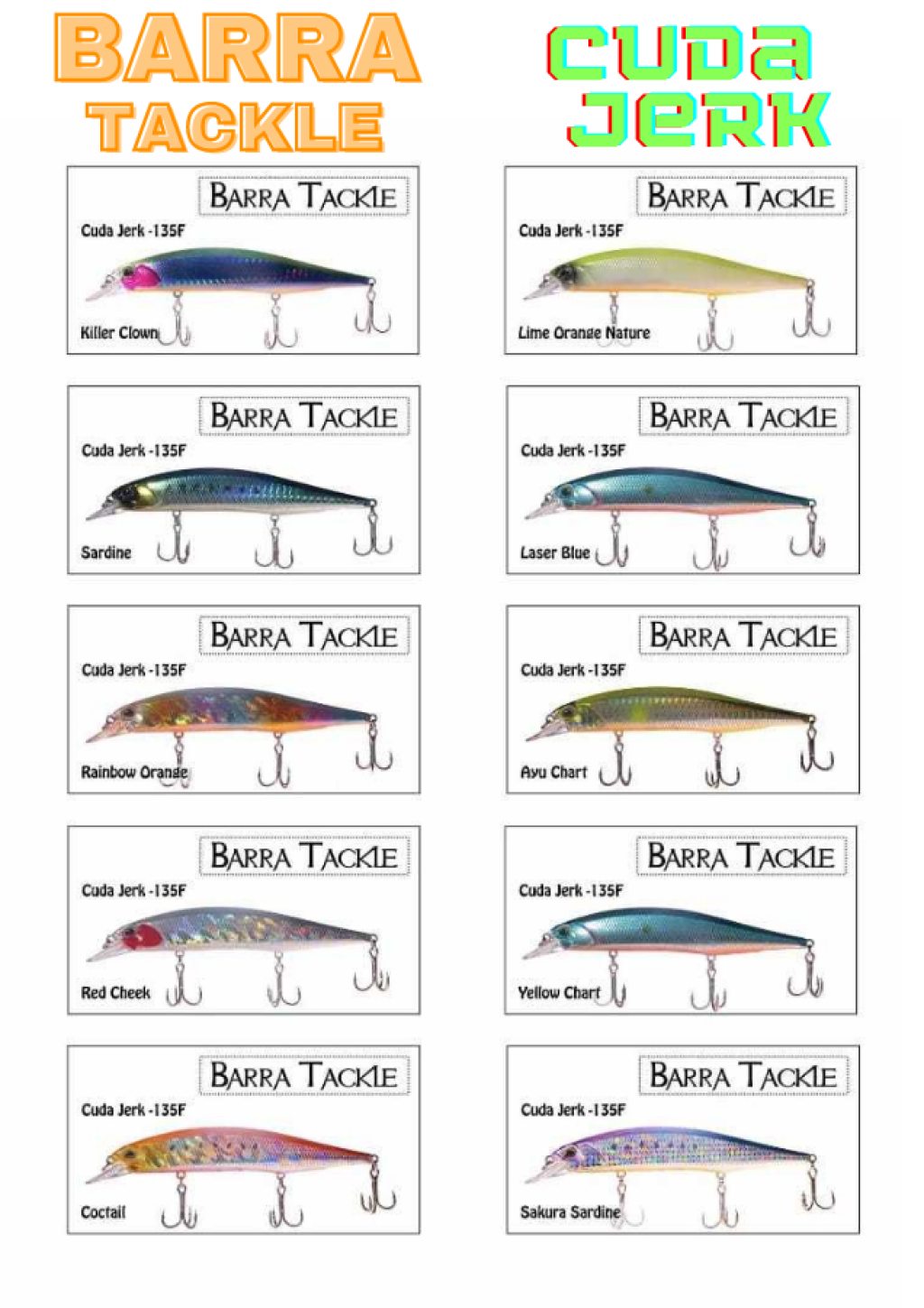 Barra Tackle Cuda Jerk 13,5 Cm 17 Gr Maket Yem (Floating)