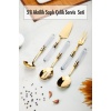 5 Parça Gold Servis Seti & Servis Sunum Seti Şeffaf