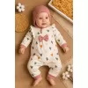 Kalp Desenli % 100 Pamuk Kız Bebek Tulumu