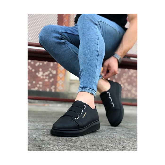 Wagoon WG026 Kömür Kalın Taban Casual Erkek Ayakkabı