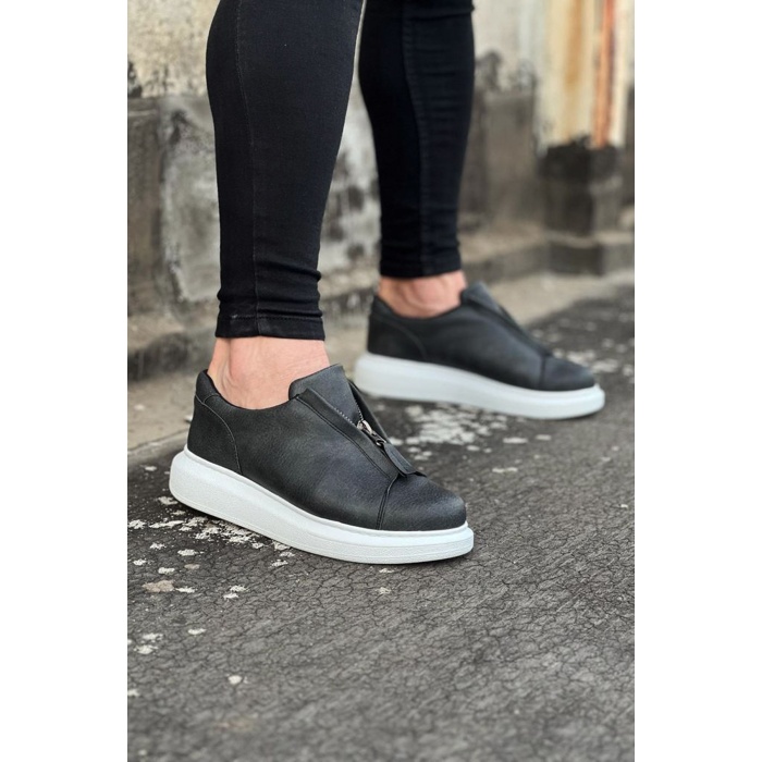 Wagoon WG010 Gri Cilt Erkek Casual Ayakkabı