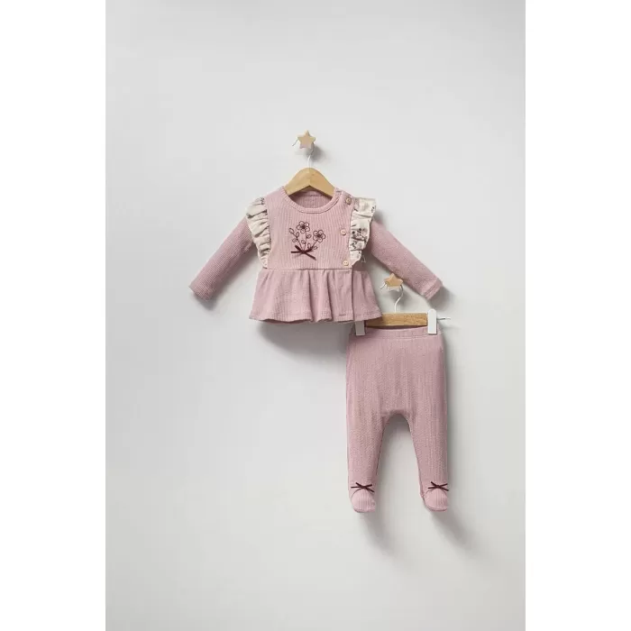 Baby Vintage Rose Zıbın Takım  Gül Kurusu