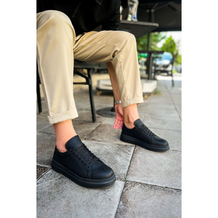 CH979 Santoni CRT Spor Erkek Ayakkabı SIYAH