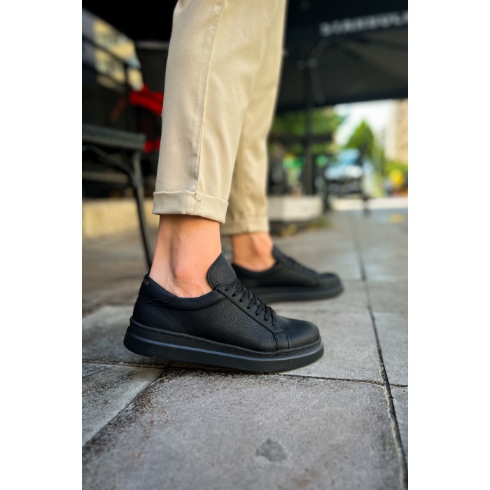 CH979 Santoni CRT Spor Erkek Ayakkabı SIYAH