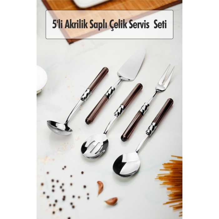 5 Parça Servis Seti & Servis Sunum Seti Platin