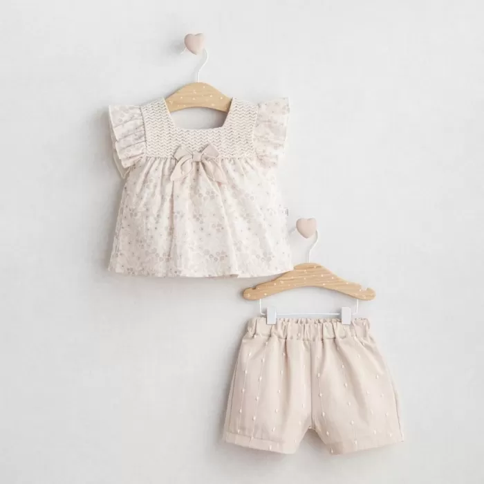 Baby Flowery 2li Takım 5500 Bej