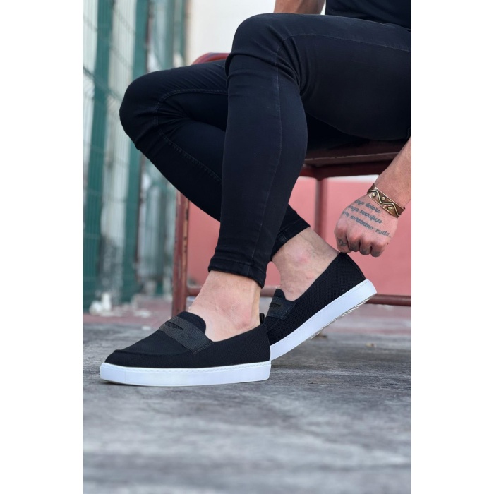 Wagoon WG061 Siyah Triko Babet Erkek Casual Ayakkabı