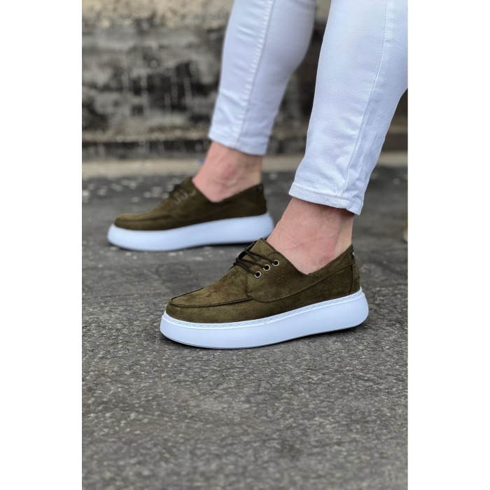 Wagoon WG508 Haki Süet Ortopedik Taban Erkek Casual Ayakkabı