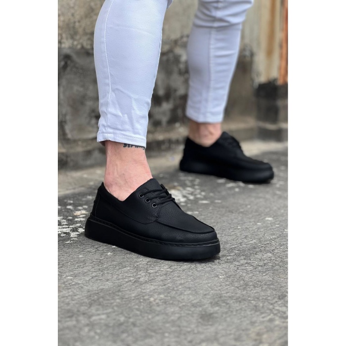 Wagoon WG508 Kömür Cilt Ortopedik Taban Erkek Casual Ayakkabı