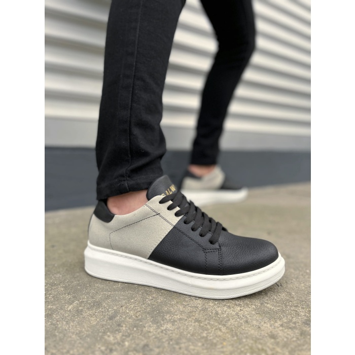 BY151 Boost Bağcıklı Cilt Süet Erkek Günlük Sneaker Ayakkabı CSBT - Siyah/Gri