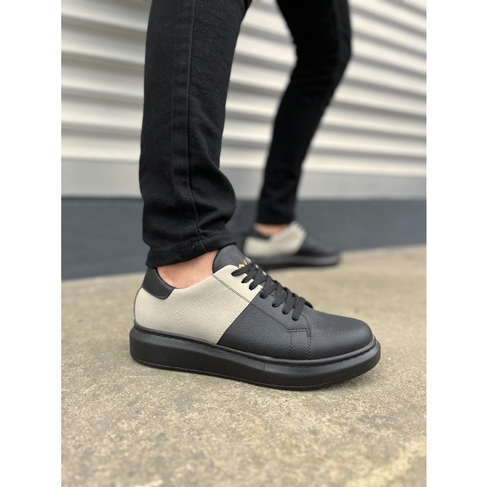 BY151 Boost Bağcıklı Cilt Süet Erkek Günlük Sneaker Ayakkabı CSST - Siyah/Gri
