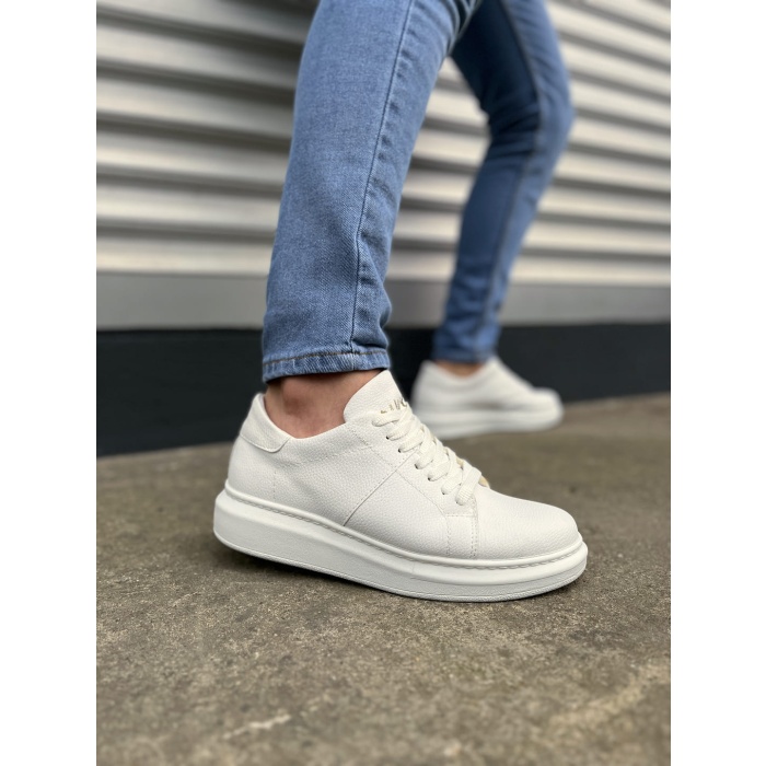 BY151 Boost Bağcıklı Cilt Erkek Günlük Sneaker Ayakkabı CBT - Beyaz