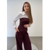 Üçlü Straplez Crop Gömlek Pantolon Takım Elbise