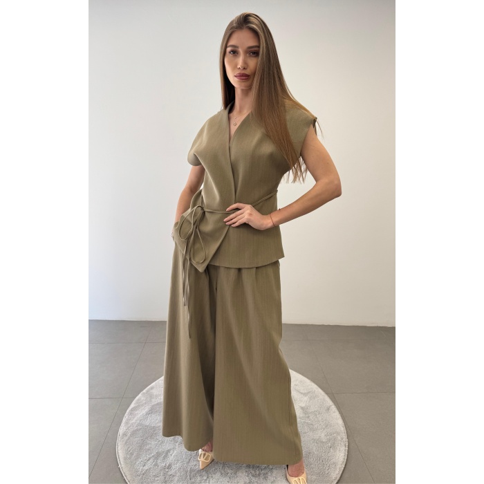 Bağcıklı Yelek Pantolon Takım Elbise