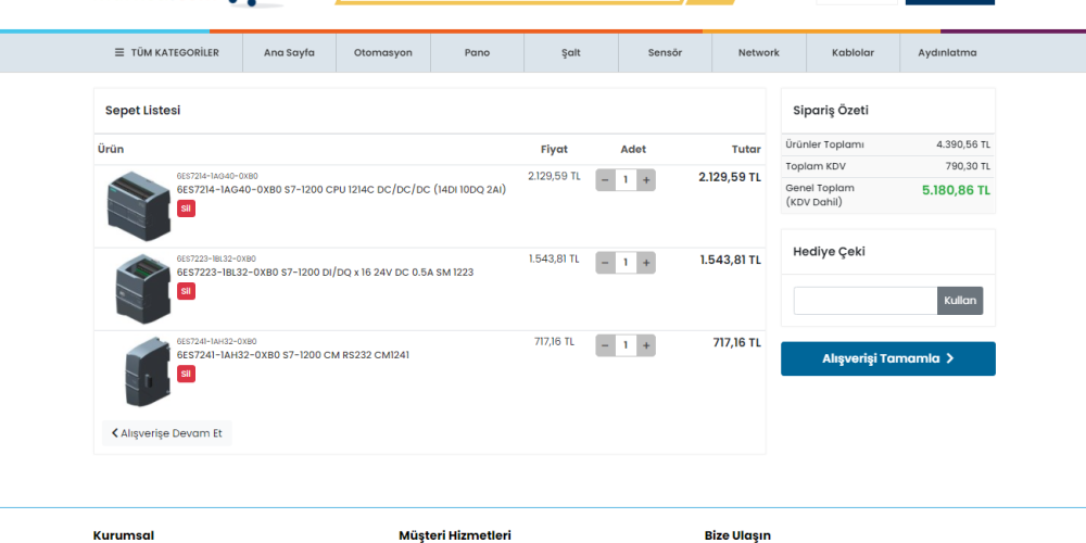 Siemens TIA Selection Tool ile seçtiğiniz ürünleri sepete nasıl ekleriz?