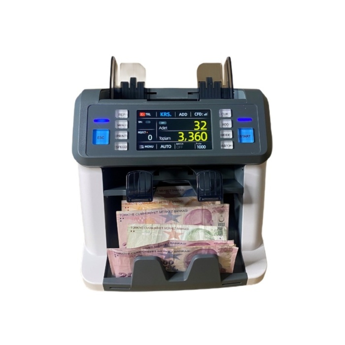 Bill Counter AL-955A Çift Cıslı Karışık Para Sayma ve Tanıma Makinesi 25 Ülke Parası