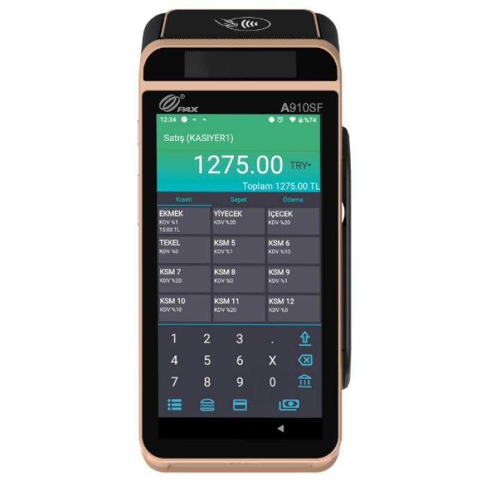 PAX A910SF ( RULO VE EKRAN KORUYUCU HEDİYELİ) Android Yazarkasa Pos