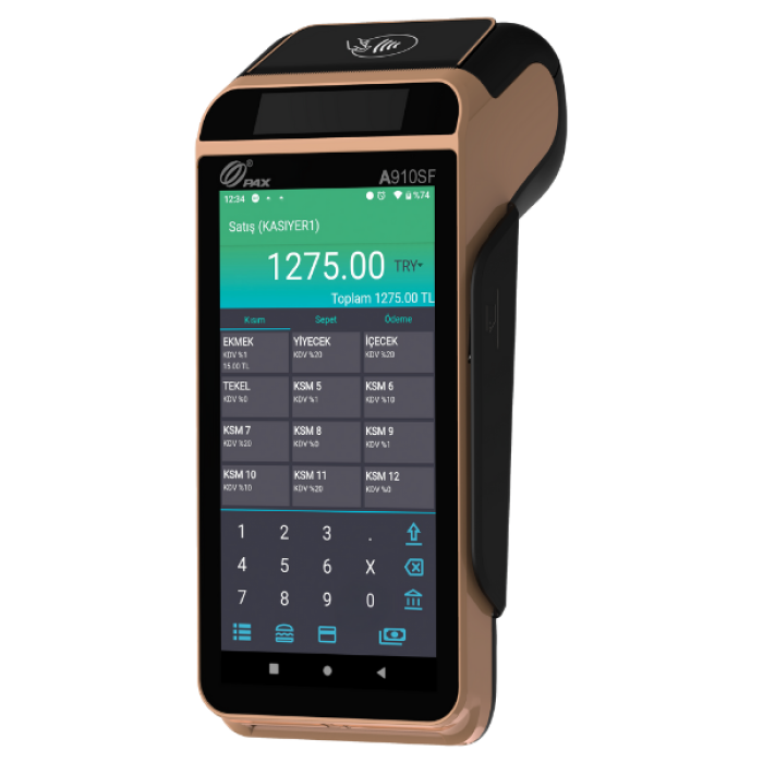 PAX A910SF ( RULO VE EKRAN KORUYUCU HEDİYELİ) Android Yazarkasa Pos