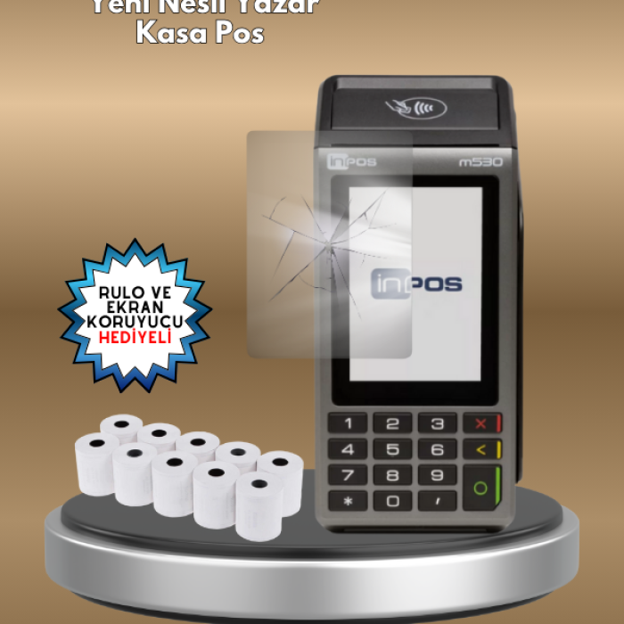 İNPOS M-530 4G ( RULO VE EKRAN KORUYUCU HEDİYELİ) Yazarkasa Pos