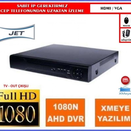 8 Kanal 1080P AHD ( 5 in 1 ) XVR Hybird Xmeye | JET JT-8008