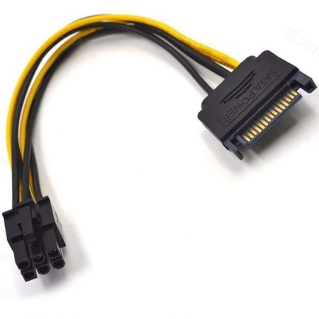 HADRON 15 Pin SATA erkek 6 Pin Dişi PCI-E Ekran Kartı Güç Kablosu