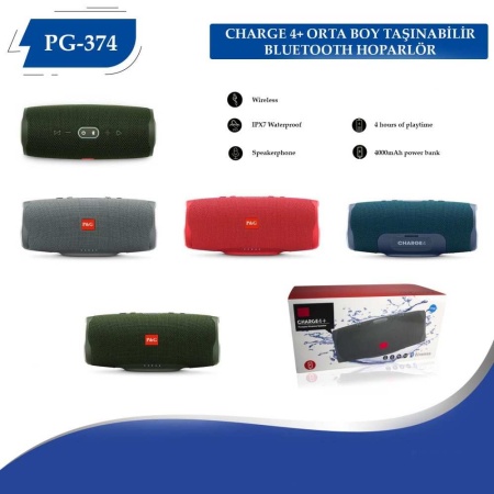 PG-374 CHARGE4+ ORTA BOY TAŞINABİLİR BLUETOOTH HOPARLÖR