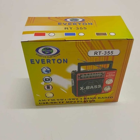 Everton RT-355 USB-SD-FM- 4 Band Radyo Şarjlı Müzik Kutusu Fener