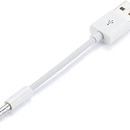 iPod Shuffle 3. 4. 5. Nesil Uyumlu USB Data Şarj Kablosu, Beyaz
