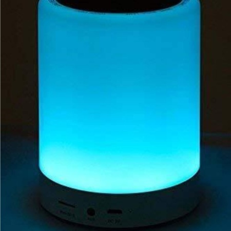 7 Renkli Gece Lambalı Usb Şarj Edilebilir Led Dokunmatik Blueooth Hoparlör Pg 421