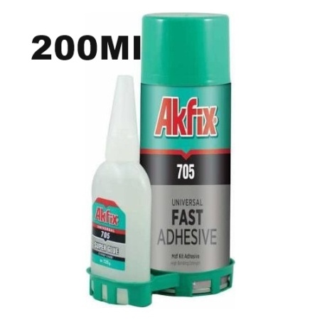 AKFIX 705 Profesyonel Çok Amaçlı Hızlı Yapıştırıcı 200ML+50GR